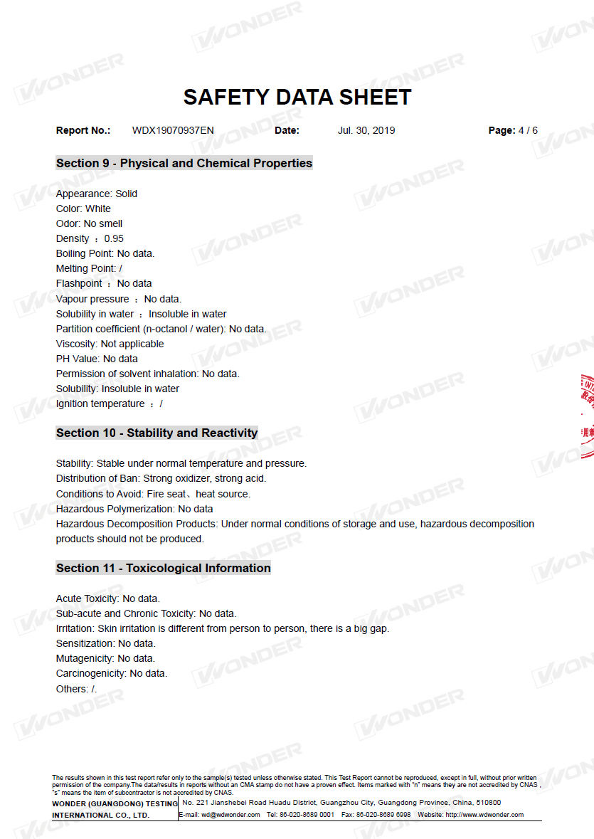 MSDS Page 5